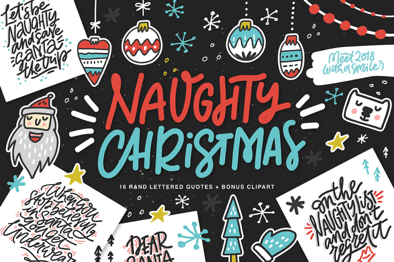 fun-christmas-lettering-and-clipart