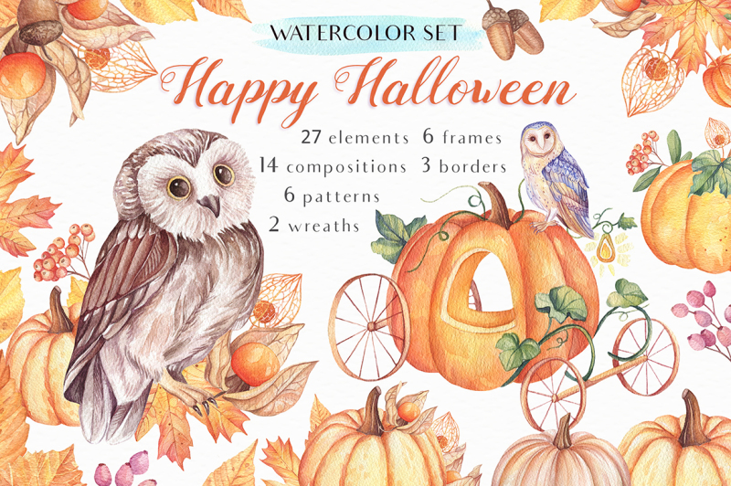 happy-halloween-watercolor-set