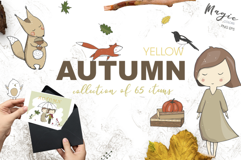 yellow-autumn-graphics-set