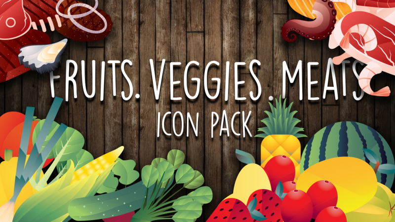 fruits-veggies-meat-icon-pack