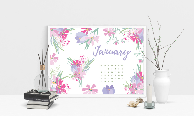 flower-calendar-2018-year