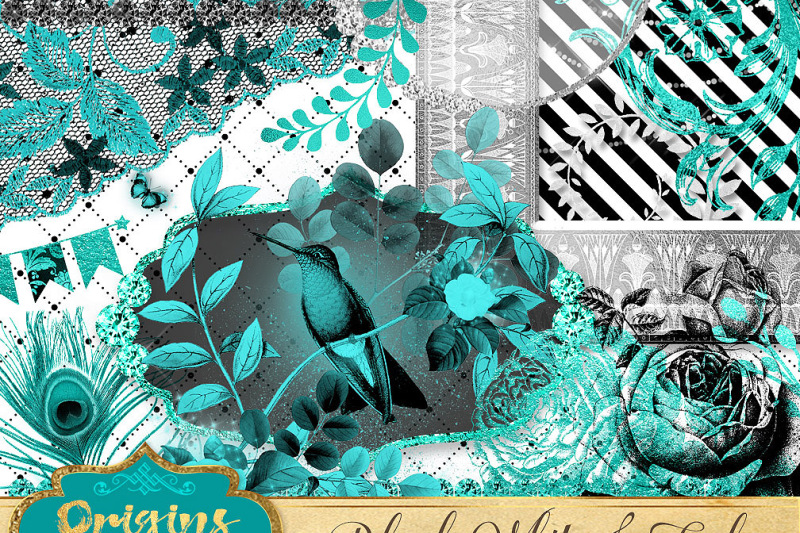 black-white-and-teal-graphics