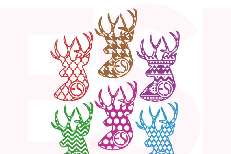 patterned-deer-heads-with-circle-for-monogram