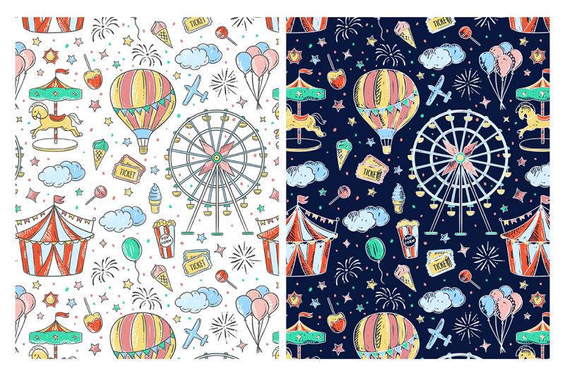 amusement-park-illustrations-and-patterns