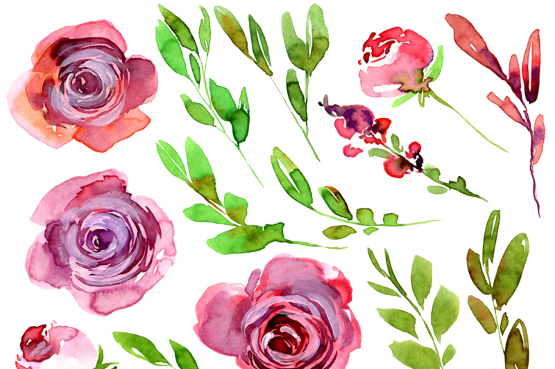 watercolor-village-burgundy-roses