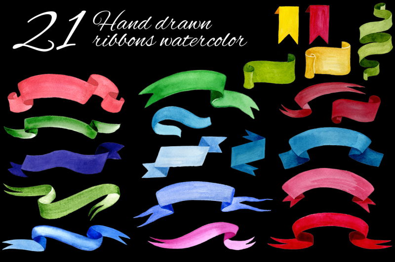 watercolor-ribbons-banners
