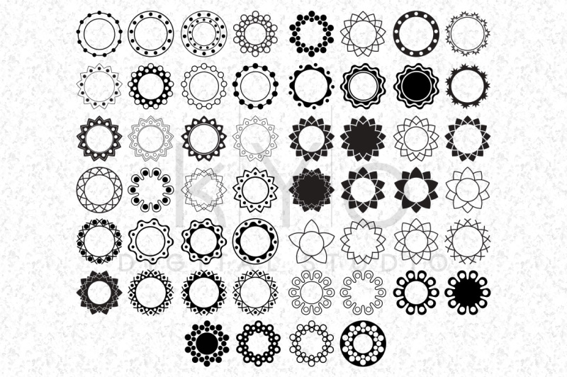 Circle Monogram Frames Set of 52 frames SVG files for ...