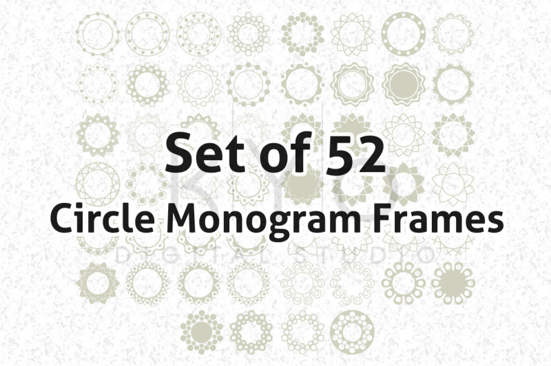 Download Circle Monogram Frames Set of 52 frames SVG files for ...