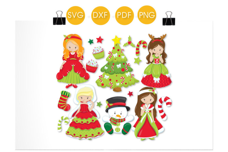 christmas-princesses-svg-png-eps-dxf-cut-file