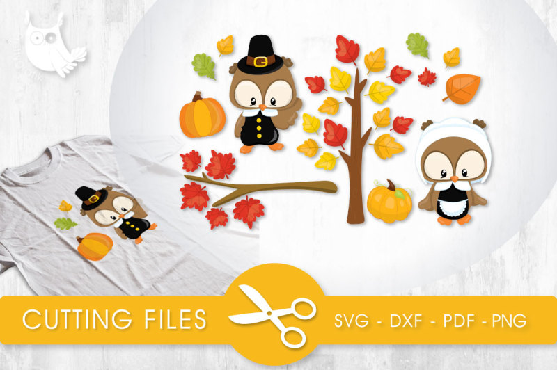 fall-leaf-pilgrim-owls-svg-png-eps-dxf-cut-file