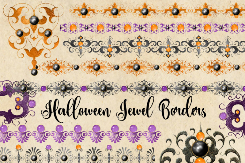 halloween-jewel-borders-clipart