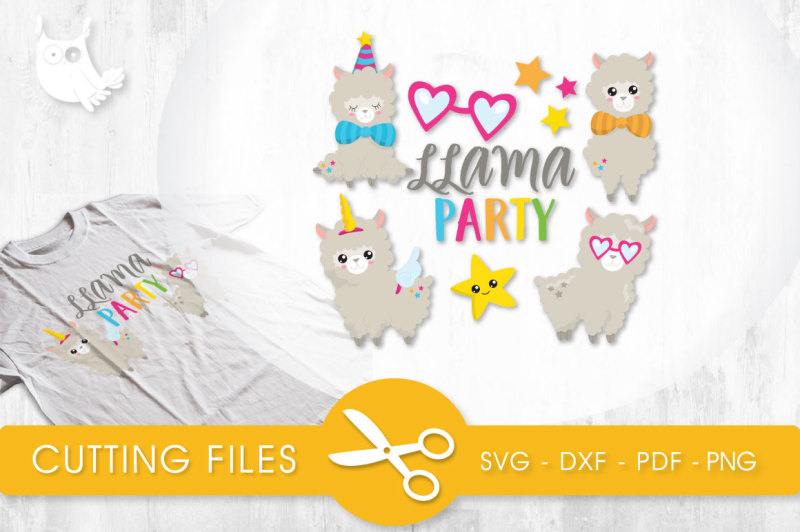 llama-party-svg-png-eps-dxf-cut-file