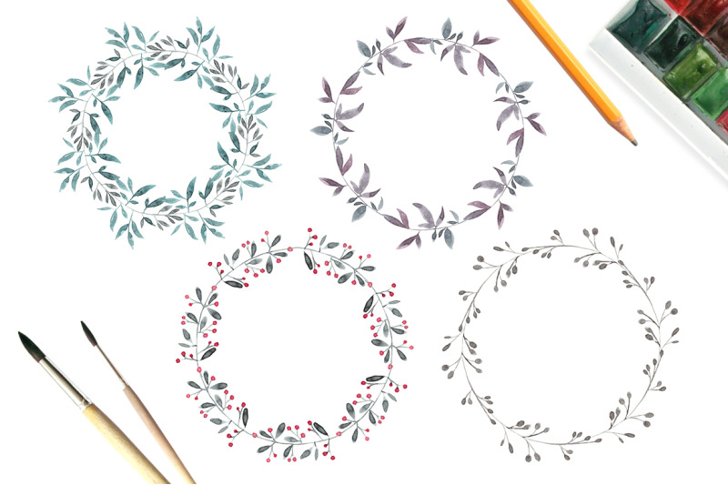 watercolor-branches-wreaths-png-clipart