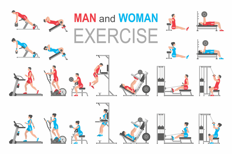 man-and-woman-exercise