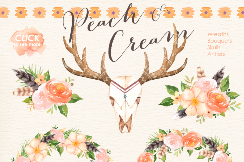 peach-and-cream-tribal-clipart