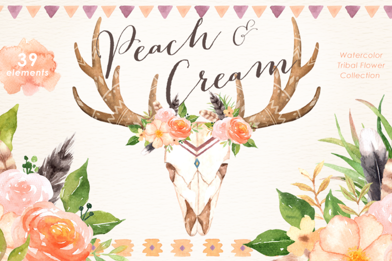peach-and-cream-tribal-clipart
