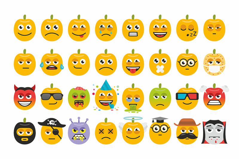 set-pumpkins-for-halloween-emoticons