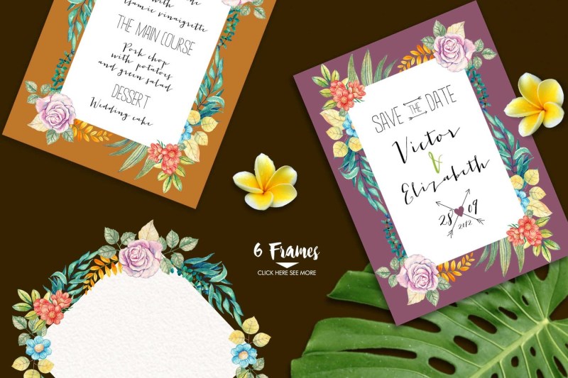 Flora And Fauna Watercolor Collection By Thehungryjpeg Thehungryjpeg Com