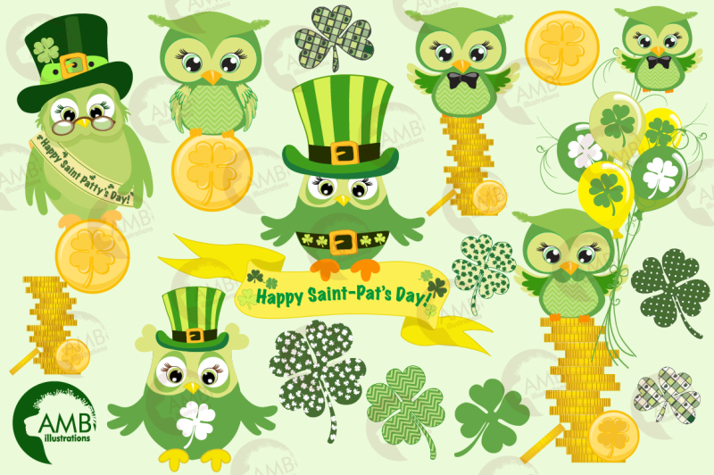 owls-for-st-patricks-day-clipart-graphics-illustrations-amb-825