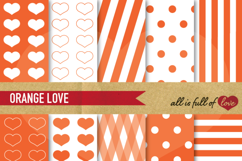 love-backgrounds-in-orange-digital-patterns