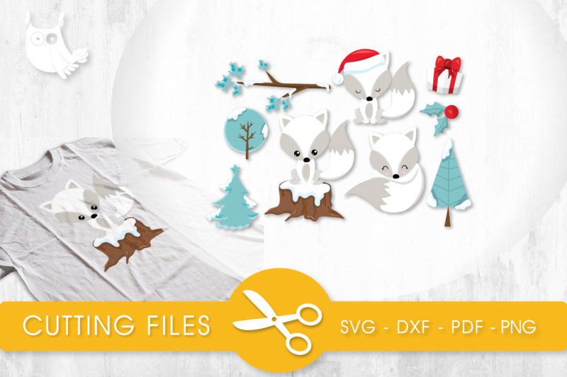 white-christmas-foxes-svg-png-eps-dxf-cut-file