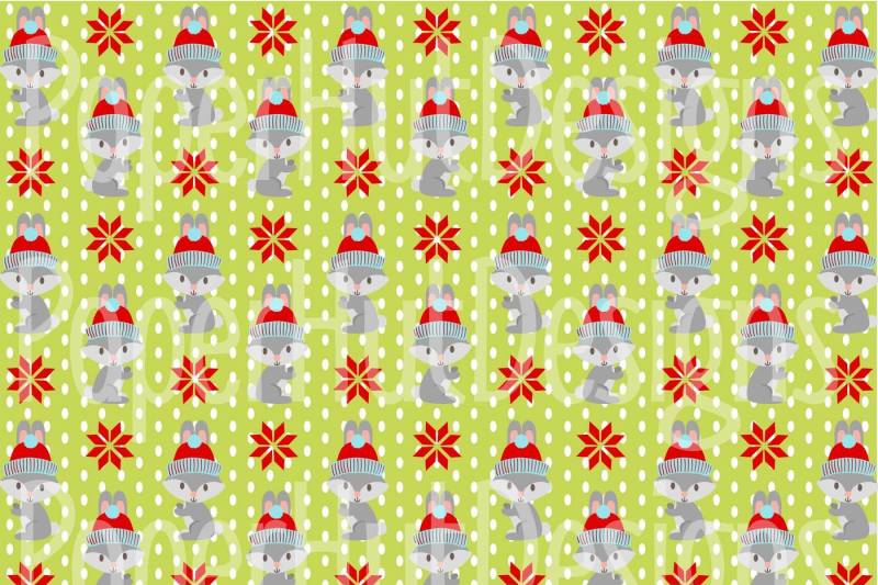 christmas-animals-clipart-and-digital-papers-set