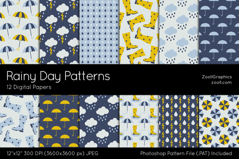 rainy-day-patterns-digital-papers