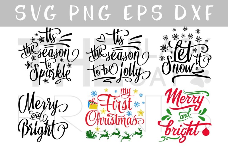 Download Christmas SVG Bundle SVG DXF PNG EPS By TheBlackCatPrints ...