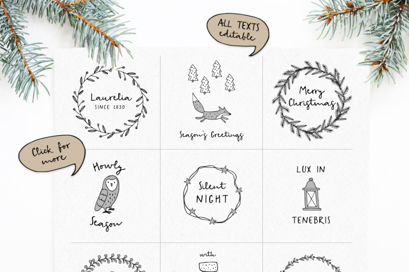 Snowy Christmas Script Font Logos By Tabita S Shop Thehungryjpeg Com