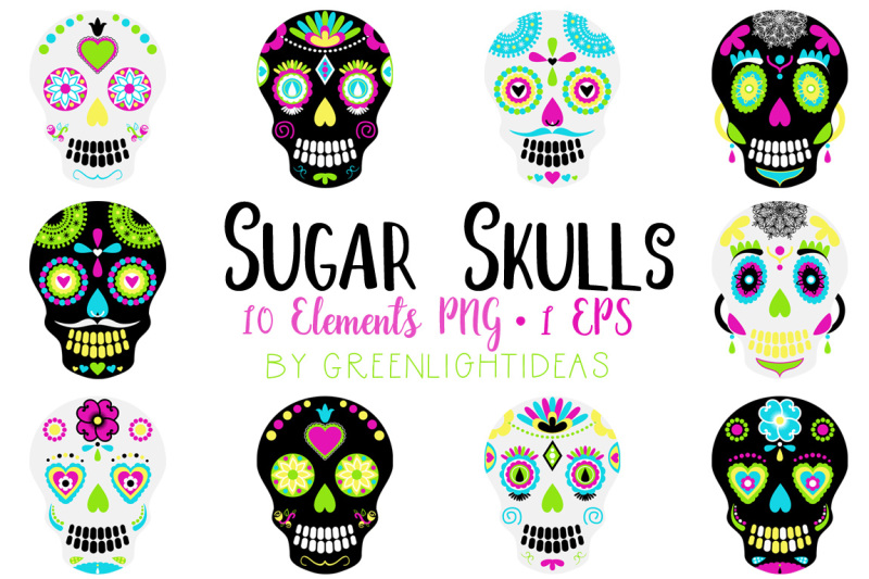 sugar-skulls-clipart-day-of-the-dead-clipart-sugar-skulls-vector