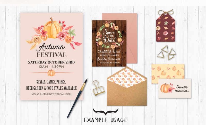 the-ultimate-pumpkin-fall-autumn-package-hand-painted-watercolour-clip-art