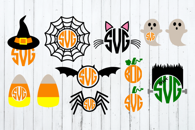 Download Halloween Monogram Frames By Svg Cuttables | TheHungryJPEG.com