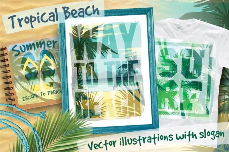 tropical-beach-vector-illustrations
