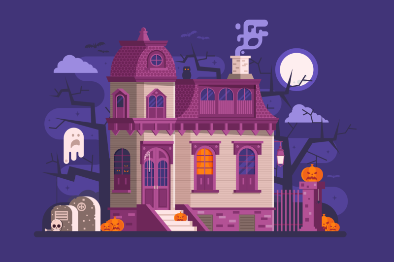 halloween-haunted-house-scene
