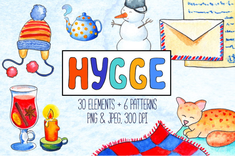 cozy-winter-hygge-watercolor-clipart-and-patterns