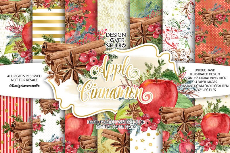 apple-cinnamon-digital-paper-pack