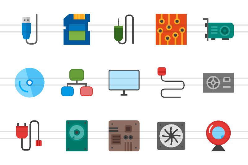 computer-and-hardware-icons-set
