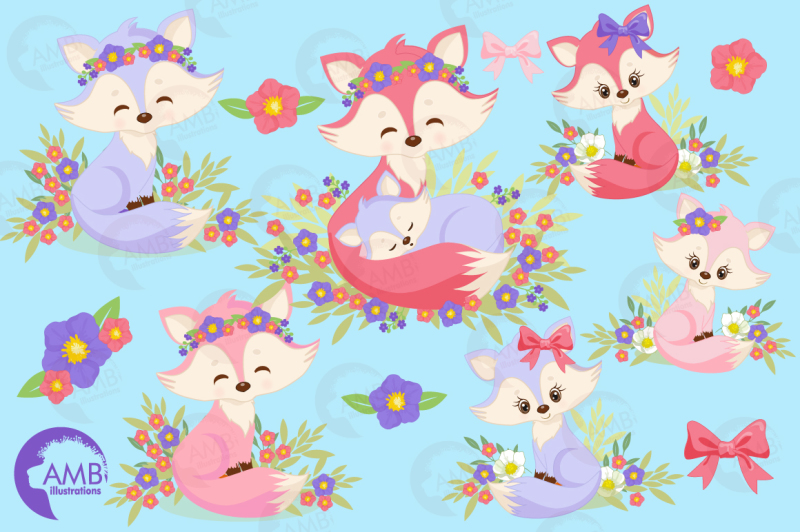 cute-girl-foxes-clipart-graphics-illustrations-amb-1377