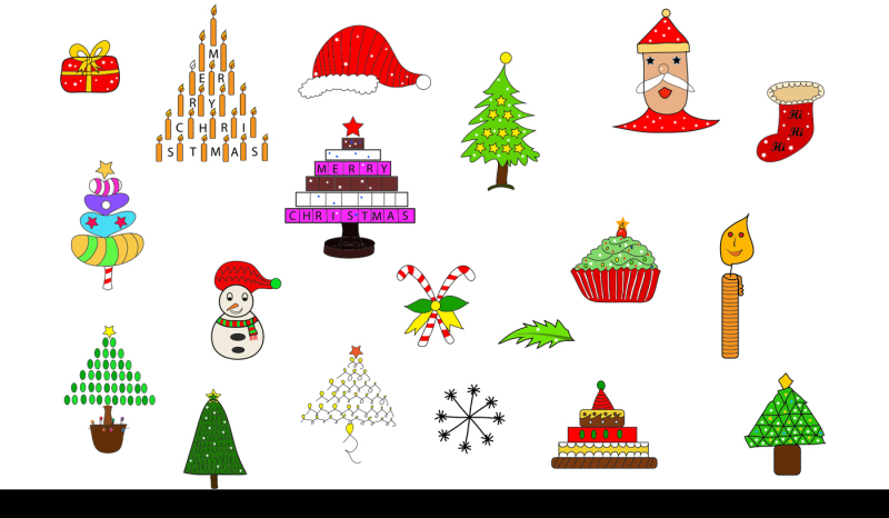 hand-drawn-christmas-doodle-christmas-svg-cut-file-bundle-christmas-elements-christmas-clipart