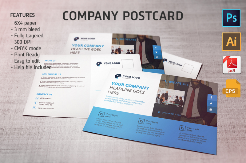 company-postcard-template