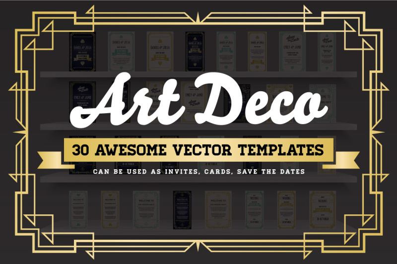 Free Awesome Art Deco Invites & Cards (PSD Mockups)