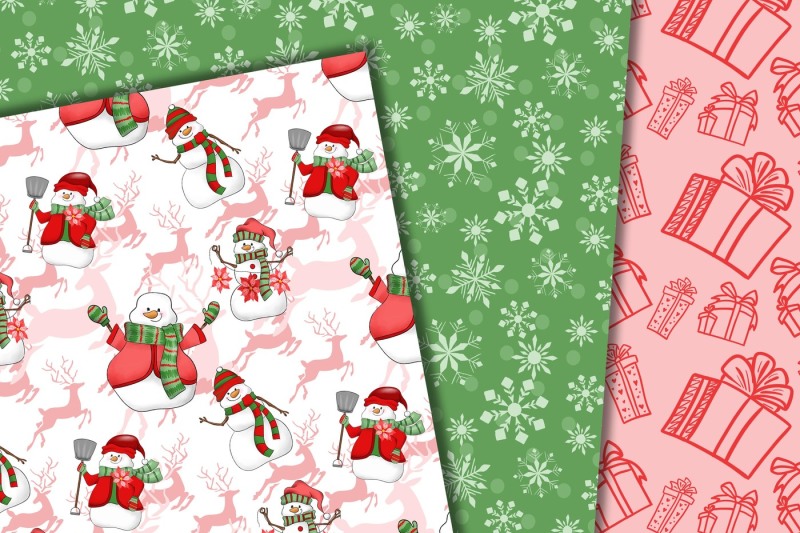 snowman-paper-in-red-and-green
