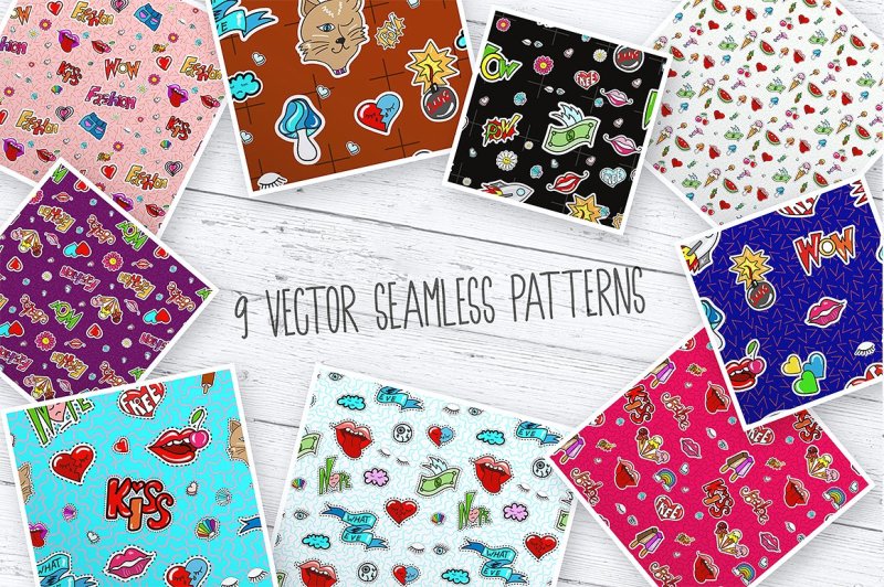 set-of-66-stickers-and-9-seamless-patterns