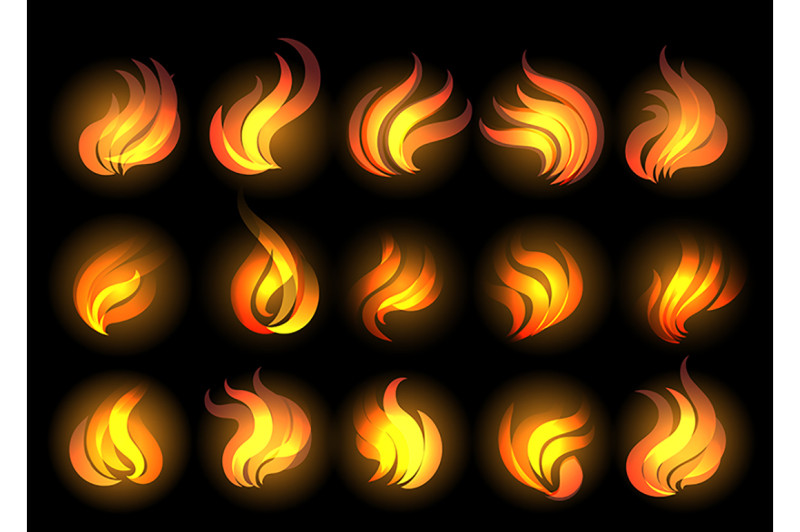 fire-flames-set-on-black-background