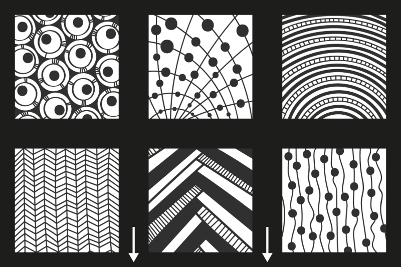 set-of-zentangle-patterns