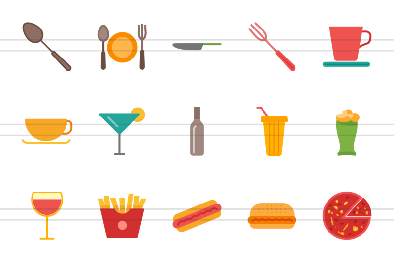 food-and-drinks-icons-set