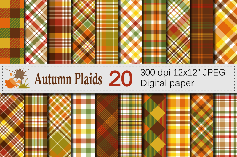 autumn-plaid-digital-paper-fall-plaid-patterns