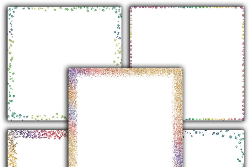 rainbow-glitter-borders-digital-paper
