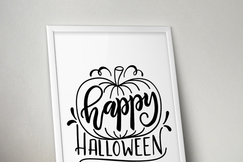 Happy Halloween Pumpkin Svg Dxf Pdf Files Hand Drawn Lettered Cut File Graphic Overlay By Howjoyful Files Thehungryjpeg Com