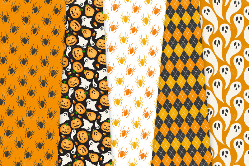 Download Orange and Black Halloween Digital Paper Patterns By ...